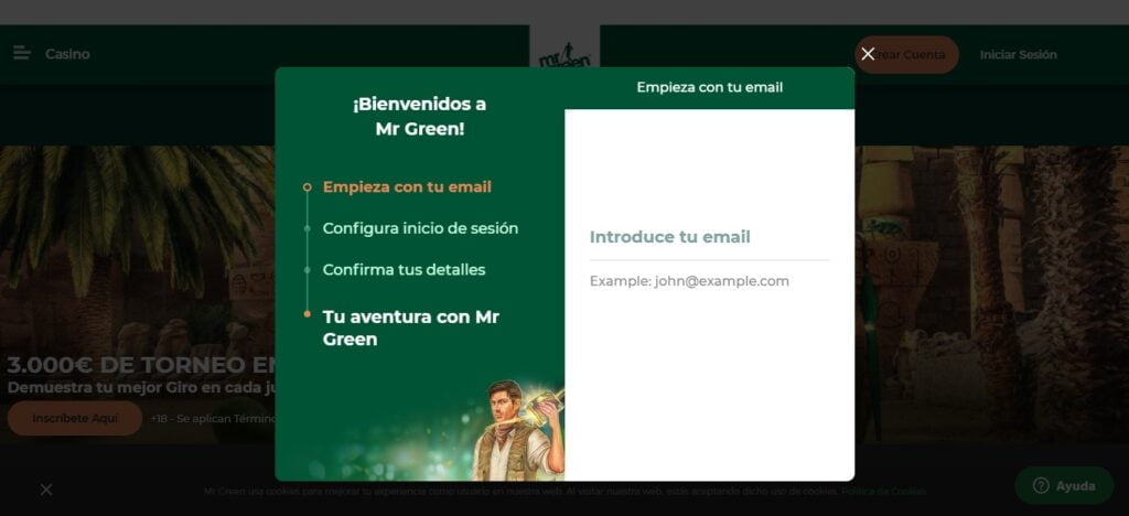 registro en la casa mrgreen casino