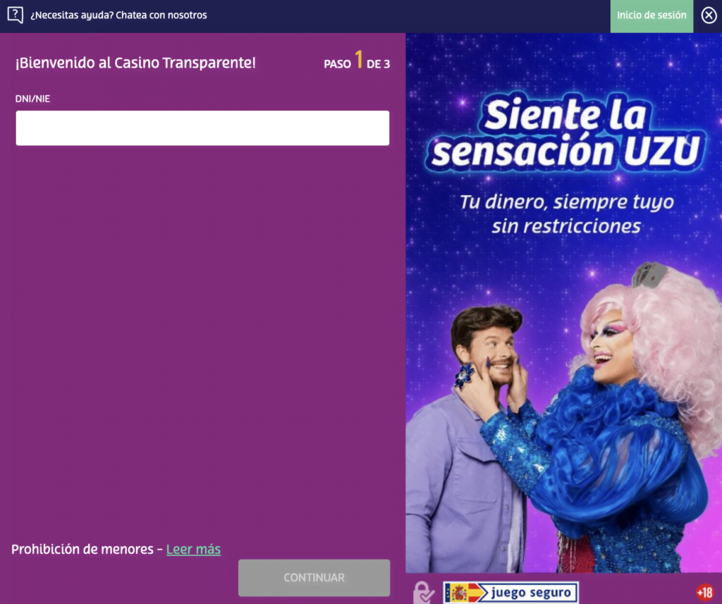 registrarse en el casino Playuzu