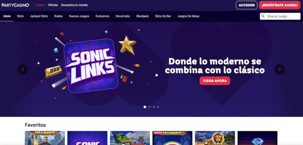 registro en la casa Partycasino