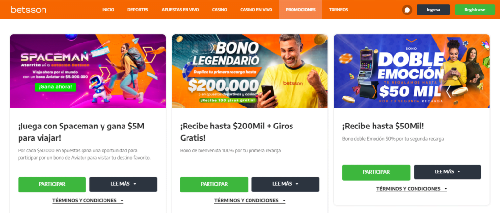 betsson bonos