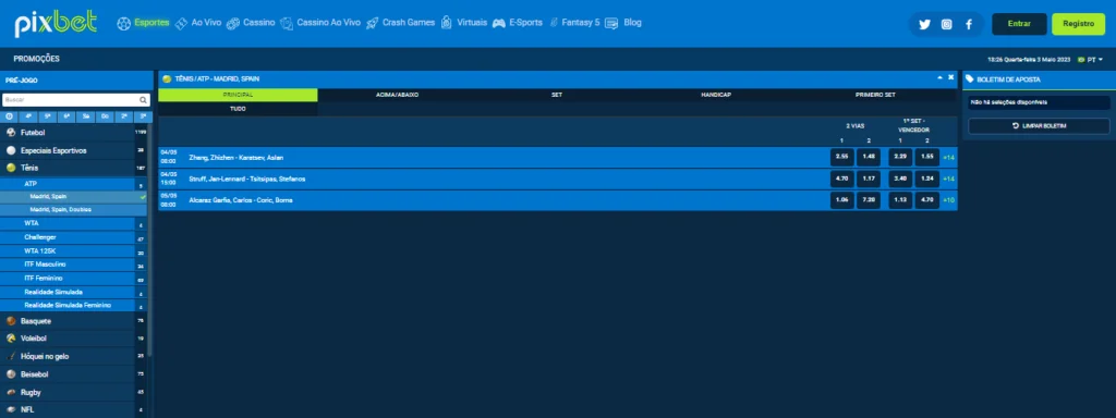pixbet bonus apostas tenis