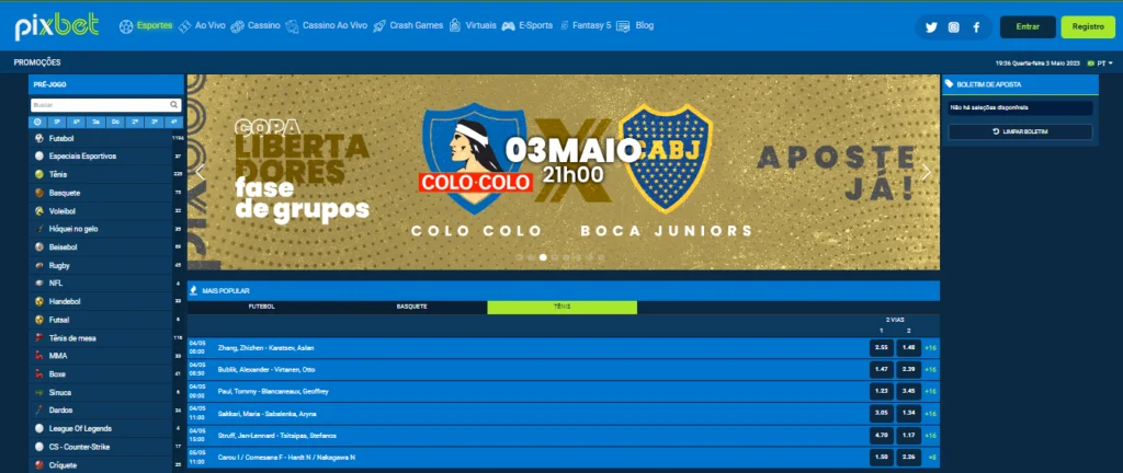 pixbet apostar em tenis
