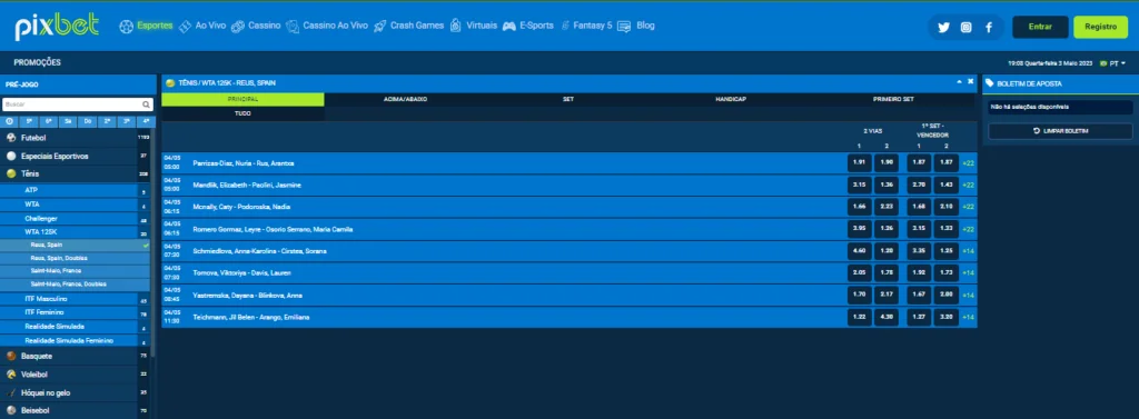 pixbet oferta para tenis