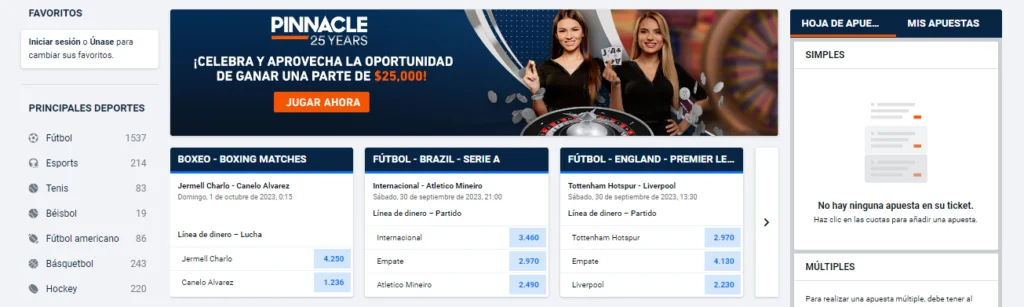 pinnacle bono bienvenida casino