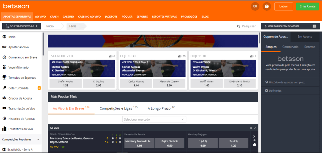 betsson bonus tenis