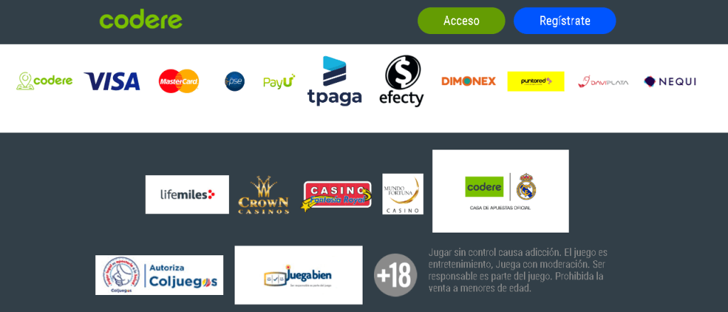 codere como ingresar dinero colombia