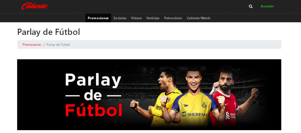 caliente parlay fútbol